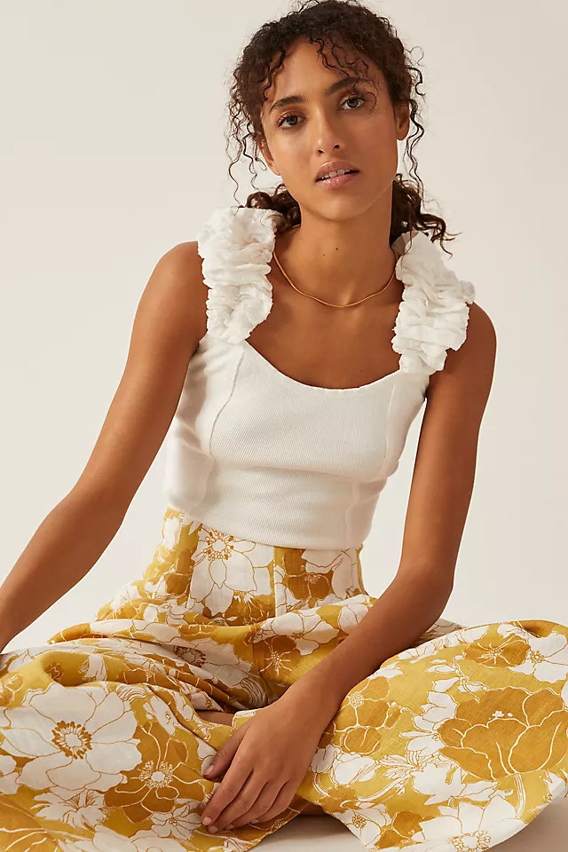 Pilcro Ribbed Corset Tank | Anthropologie (US)