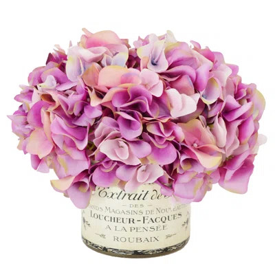 Hydrangea Floral Arrangement in a French Label Pot Ophelia & Co. Flower Color: Magenta / Pink | Wayfair North America