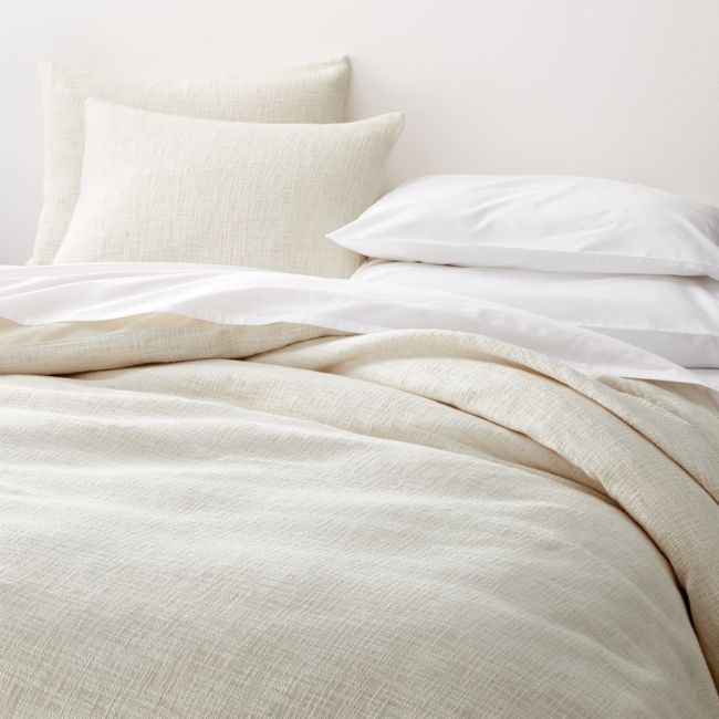 Lindstrom Ivory Full/Queen Duvet Cover | Crate & Barrel
