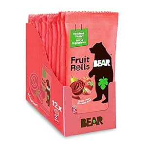 BEAR Real Fruit Snack Rolls - Gluten Free, Vegan, and Non-GMO - Strawberry – Healthy School And... | Amazon (US)