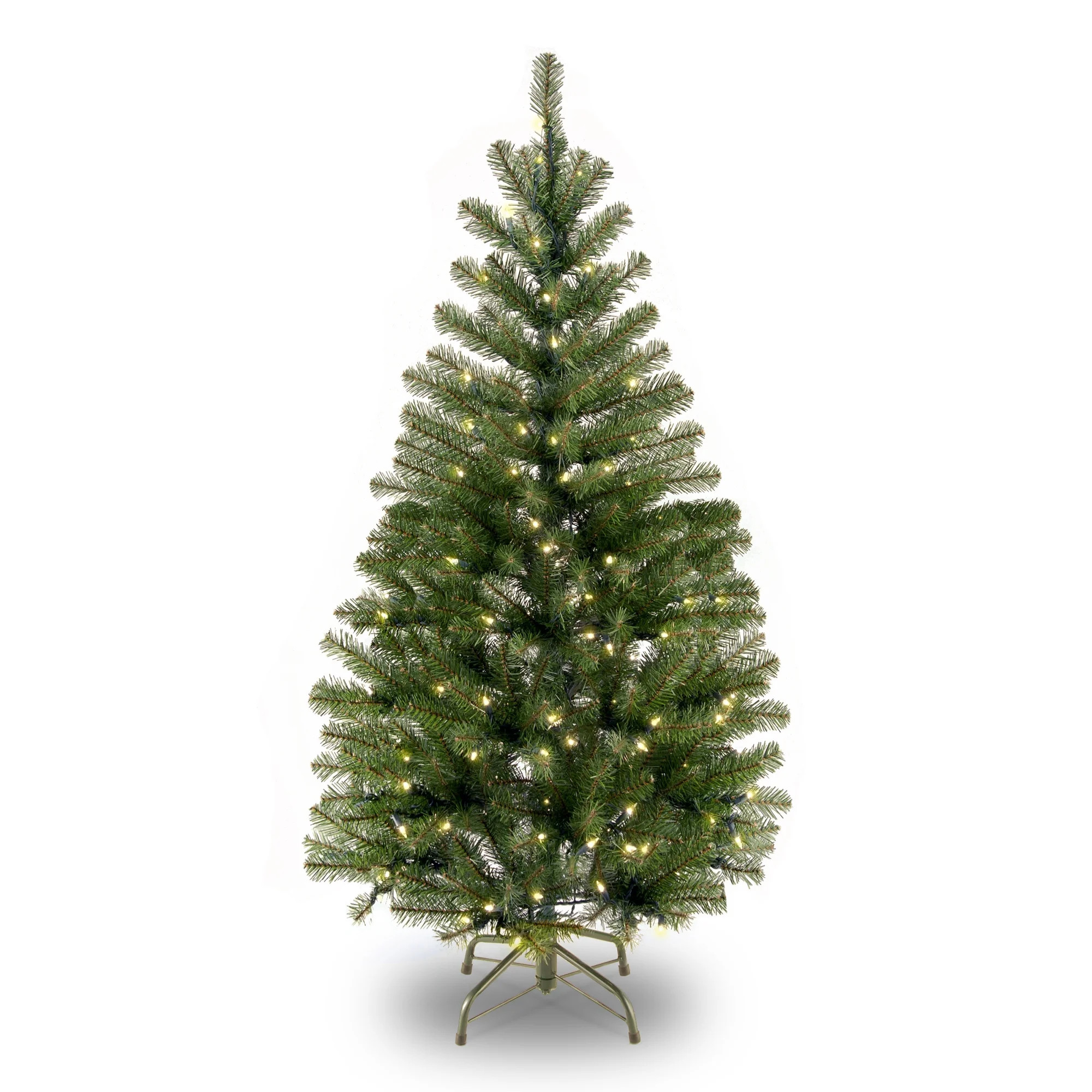 National Tree Company Pre-Lit Artificial Slim Christmas Tree, Green, Aspen Spruce, White Lights, ... | Walmart (US)