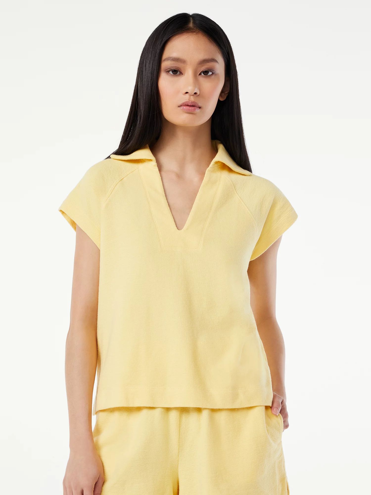Free Assembly Women's Raglan Sleeve Polo Shirt | Walmart (US)