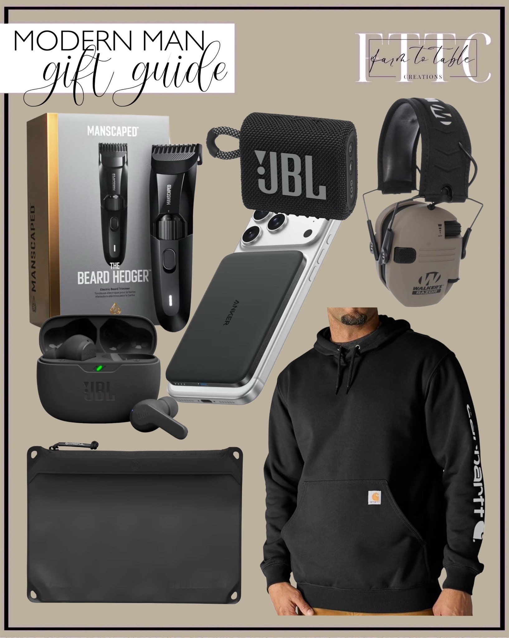 Modern Man Gift Guide
Follow @farmtotablecreations on Instagram for more home + gift finds.

A curated roundup of modern, practical gifts he’ll use every single day — tech favorites, rugged essentials, and gear-he’ll-love pieces from Amazon. From wireless earbuds and portable speakers to grooming must-haves, power banks, hoodies, and durable pouches, these are perfect for guys who like function, quality, and clean design.

#amazonfinds #amazonhome #amazonmusthaves #giftguide #giftguideforhim #giftsforhim #mensgifts #mensstyle #holidaygifts #christmasgiftguide #christmasgifts #edcgifts #techgifts #stockingstuffers #neutralhome #modernhome #cozyhome #holidayfinds #giftideas #giftideasforhim #neutralchristmas 

#LTKActive #LTKGiftGuide #LTKMens