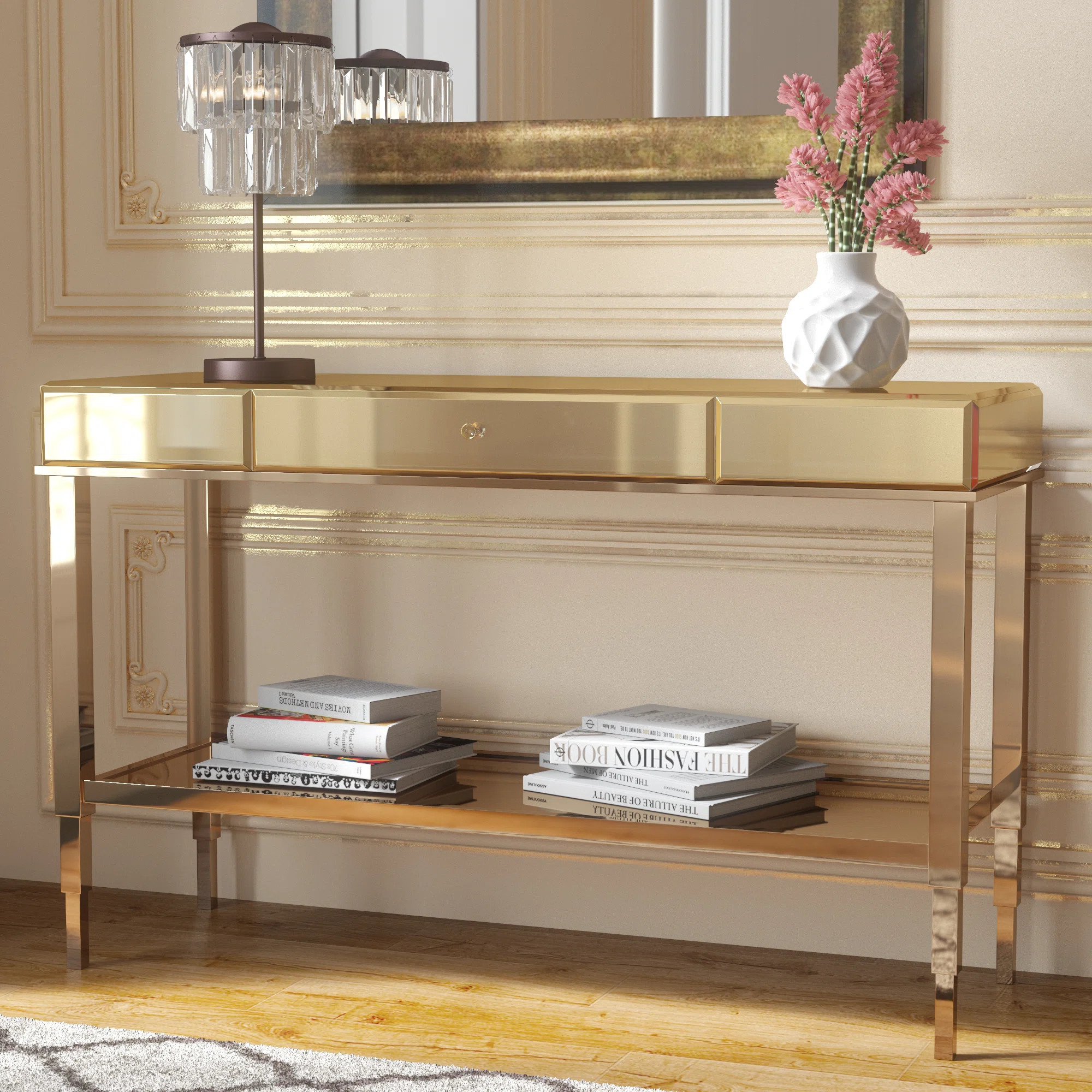 Noelle 47.5'' Glass Top Console Table | Wayfair North America