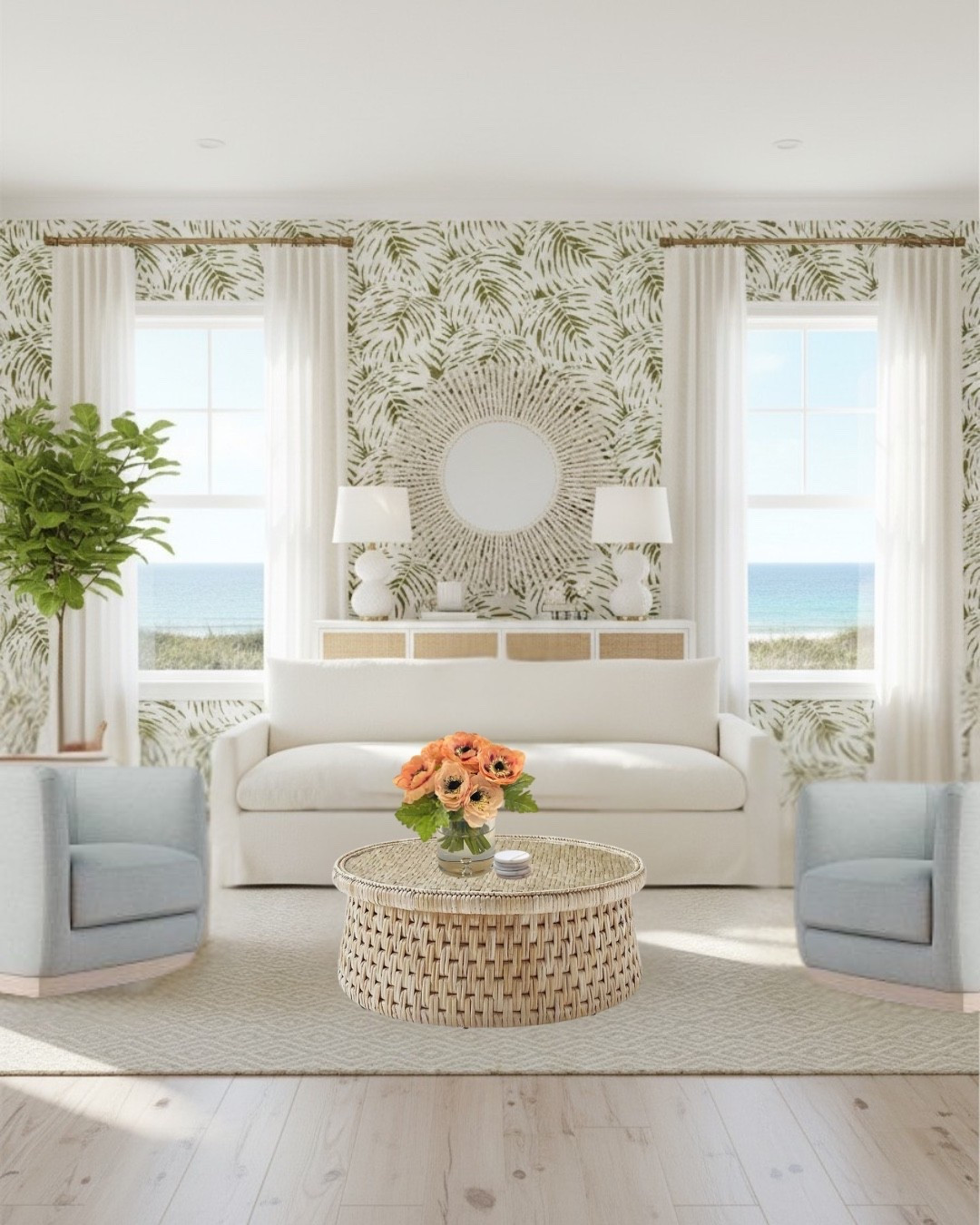 Coastal Living Room 3D design idea rendering 

#LTKHome #LTKFindsUnder100 #LTKSaleAlert