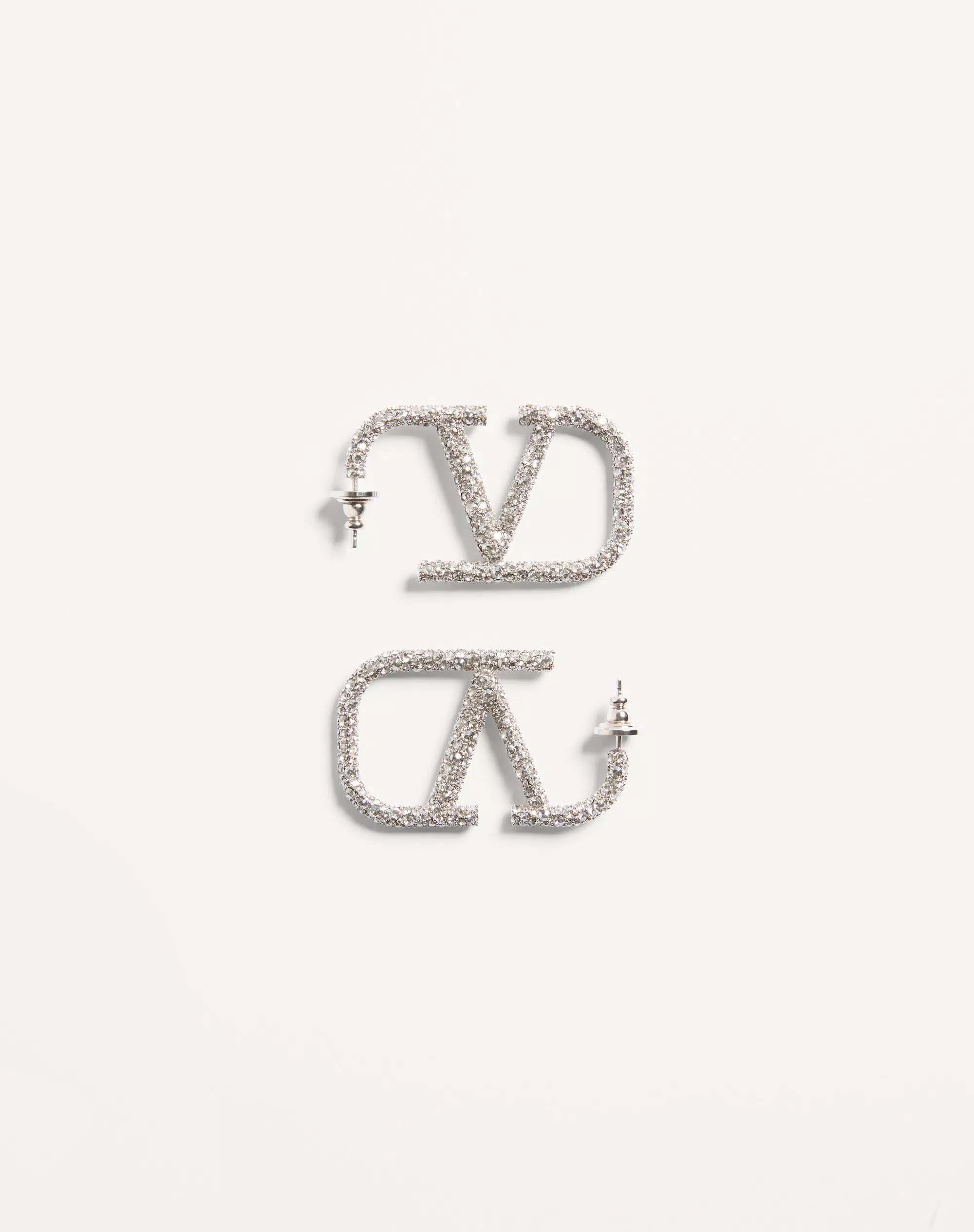 Vlogo Signature Earrings In Metal And Swarovski® Crystals. | Valentino
