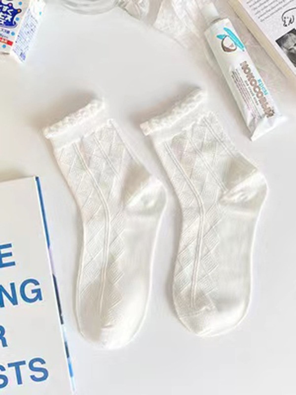 Sweetness 5pairs Solid Crew Socks | SHEIN