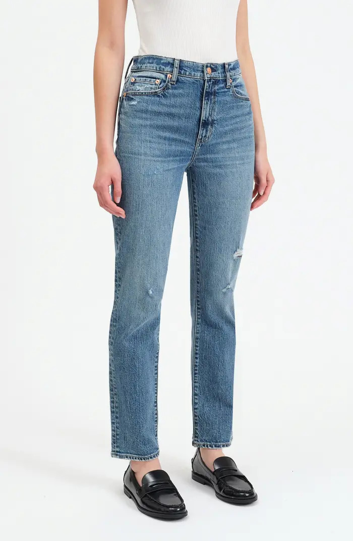 DAZE Smarty Pants High Waist Ankle Slim Straight Leg Jeans | Nordstrom | Nordstrom