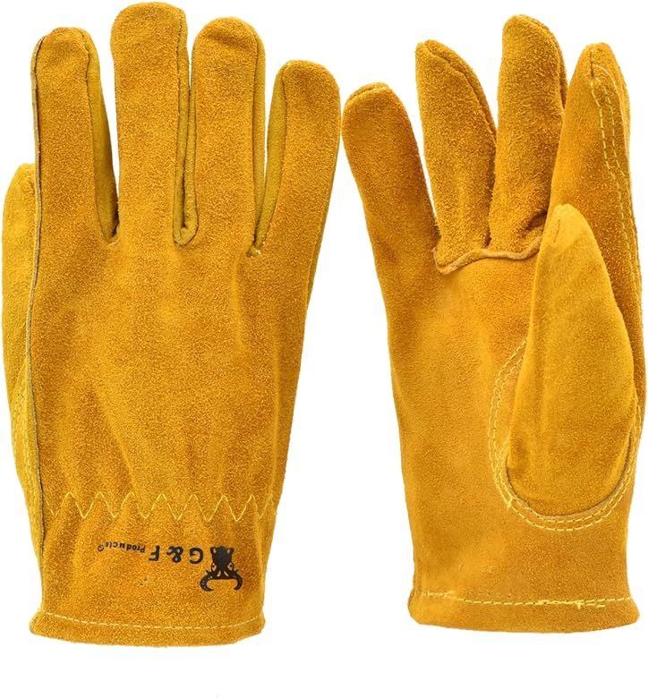 G & F Products Kids Genuine Leather Work Gloves, Kids Garden Gloves | Amazon (US)