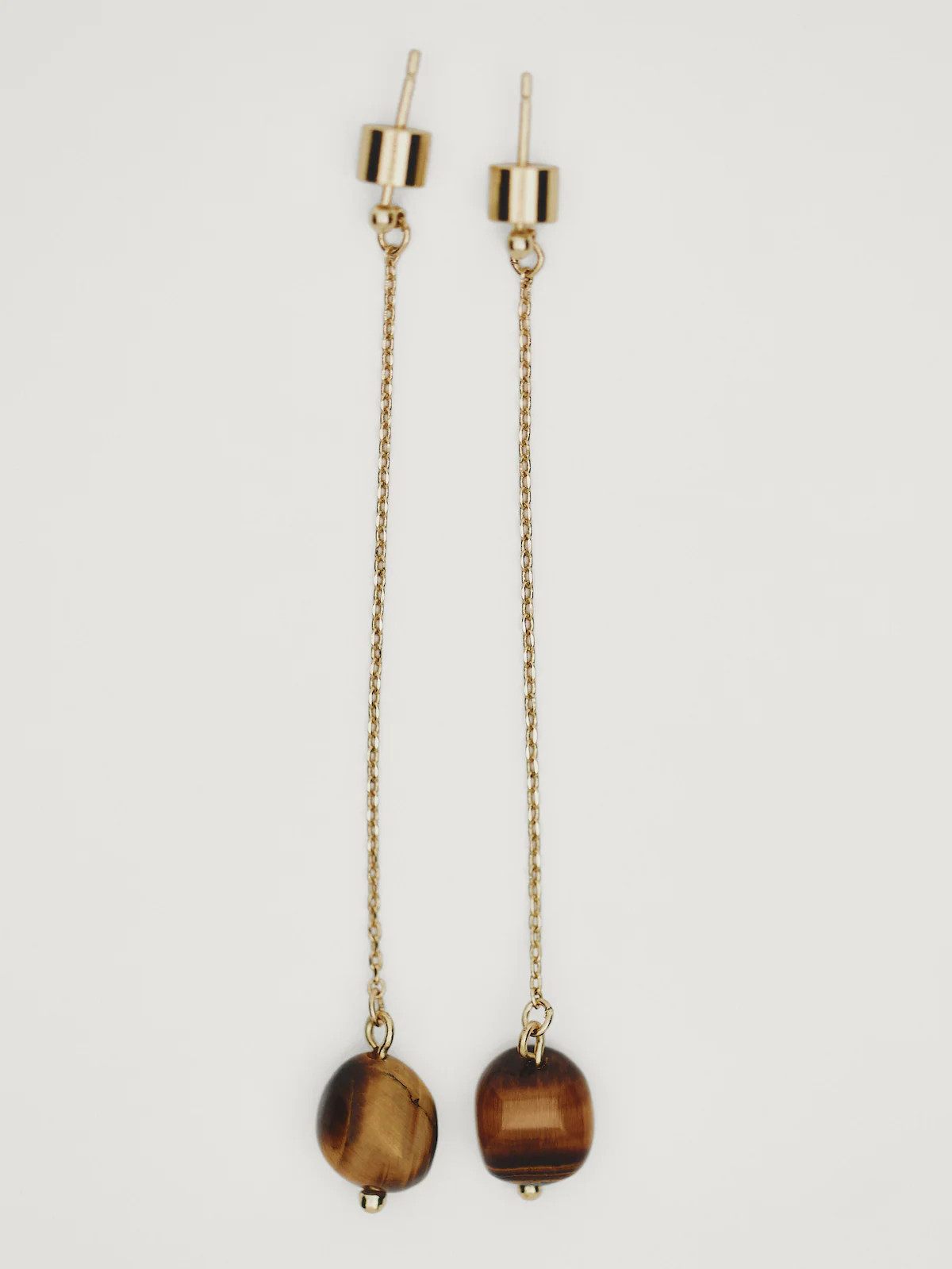 Dangle earrings with tiger’s eye detail | Massimo Dutti US