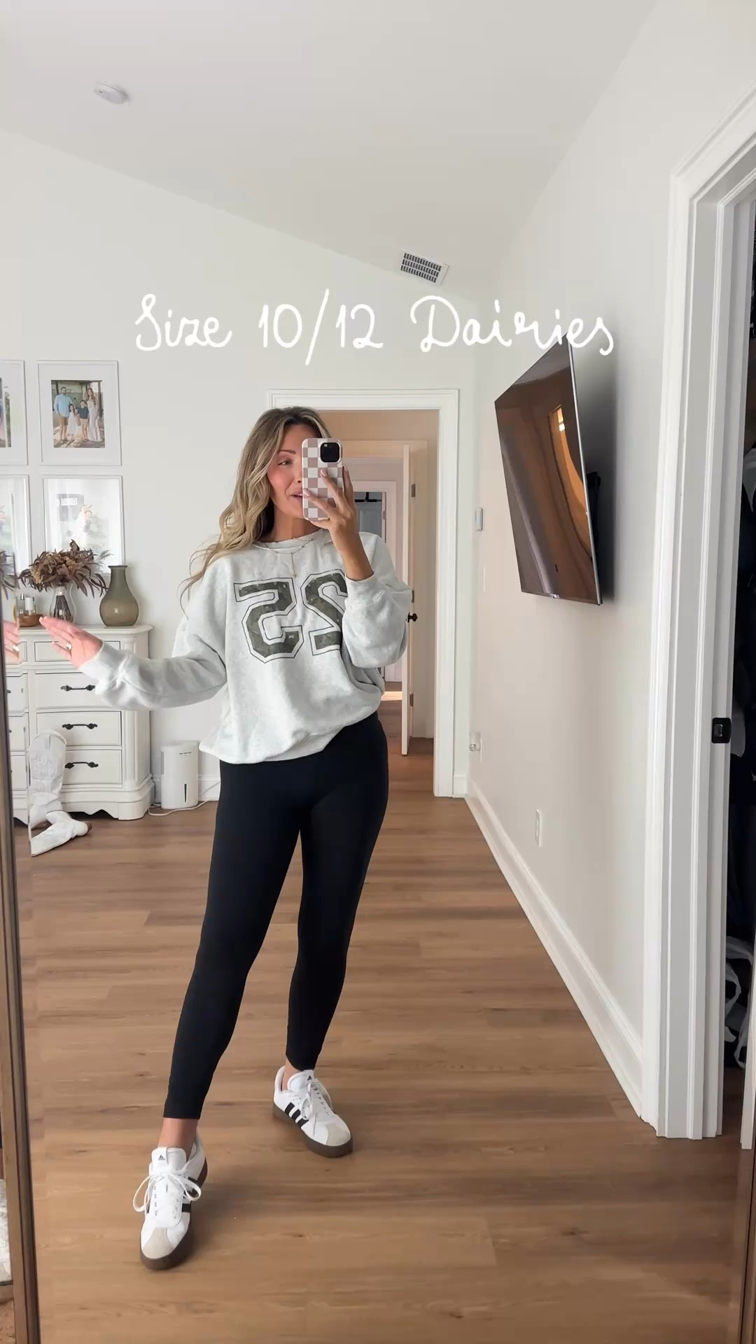 Size 10/12 Diaries 🤍 My go-to comfy everyday outfit. These Amazon leggings are my all time favorite -super high waisted, hold in the lower tummy without feeling tight, buttery soft, and they’ve held up for years. Paired with this lightweight oversized Target crewneck with subtle camo detail for the easiest casual outfit you’ll wear on repeat.

size 10 outfit ideas, size 12 outfit inspiration, midsize casual outfits, amazon leggings outfit, high waisted leggings for women, tummy control leggings amazon, everyday comfy outfits for women, casual mom outfits, oversized sweatshirt outfit, target sweatshirt outfit, comfortable everyday style, athleisure outfit ideas, simple casual outfit formula, affordable everyday outfits, leggings outfit ideas

#LTKMidsize #LTKTall #LTKootd