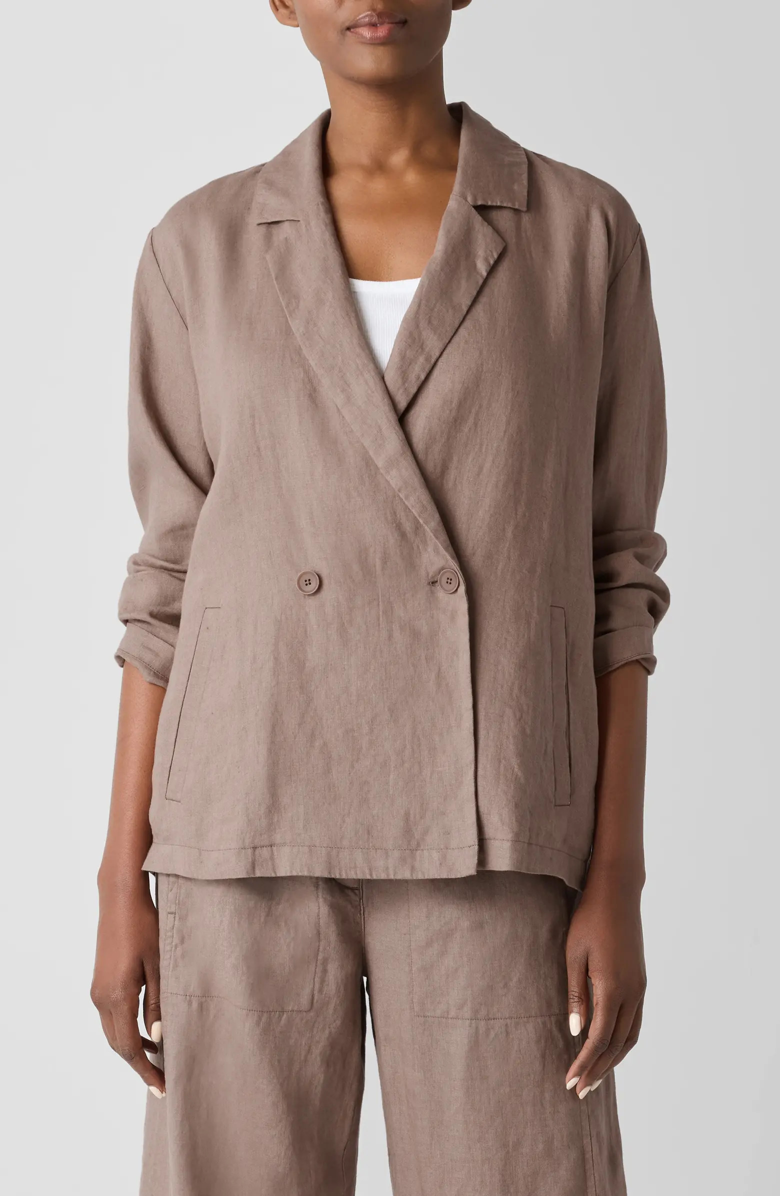 Double Breasted Organic Linen Blazer | Nordstrom