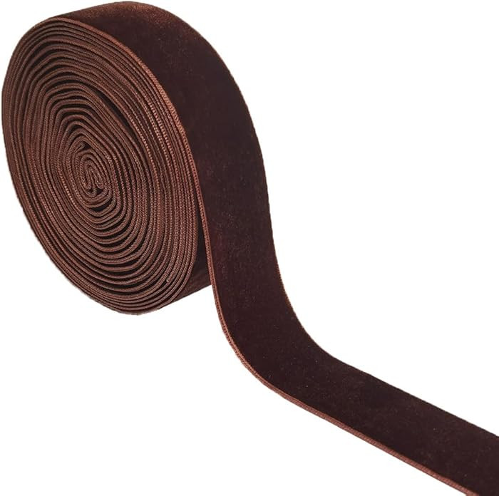 Wedding Christmas Valentin's Day Gift Box DIY Craft Decor Velvet Ribbon (Coffee, 1''x2Yards) | Amazon (US)