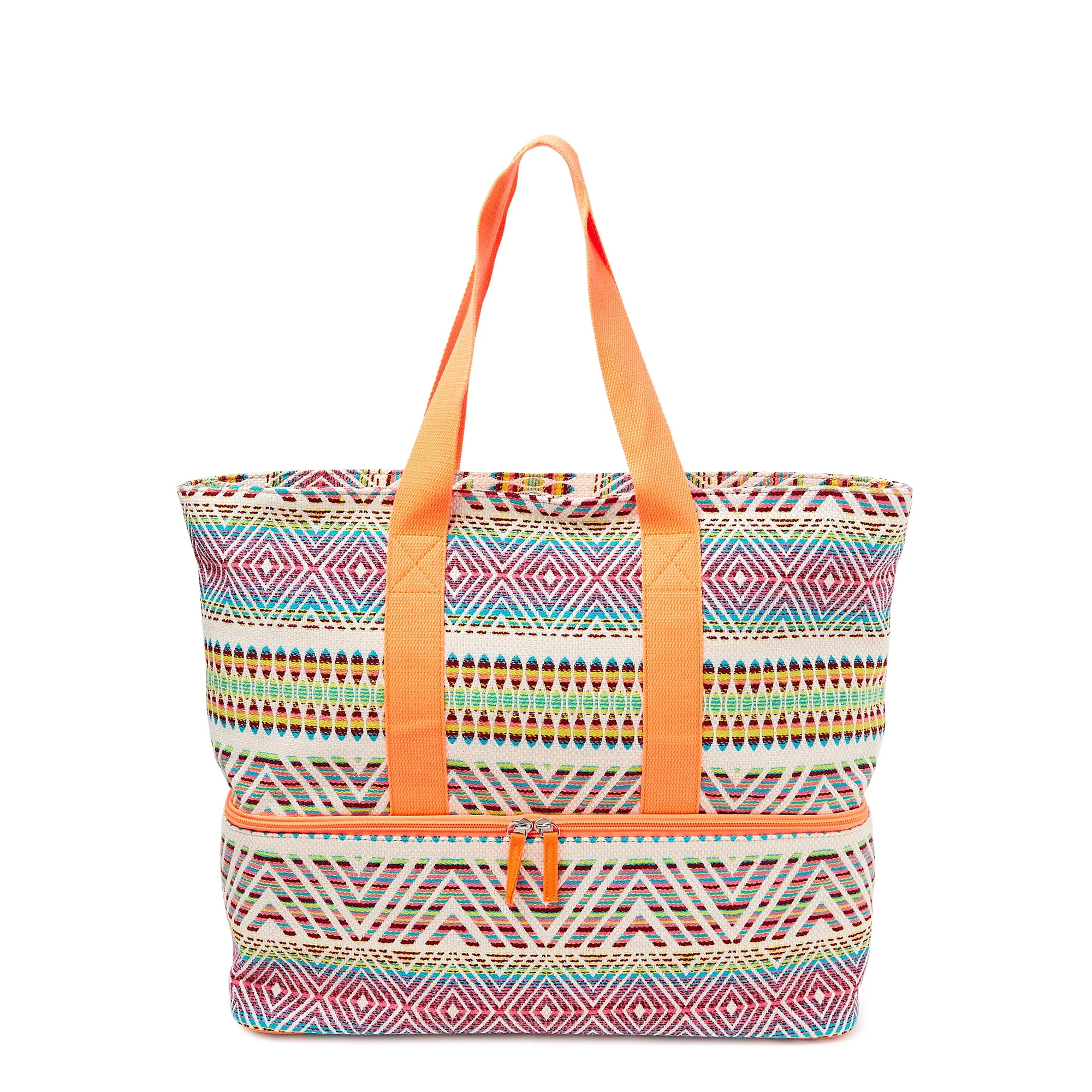No Boundaries Beach Elevated Zip Bottom Cooler Tote | Walmart (US)