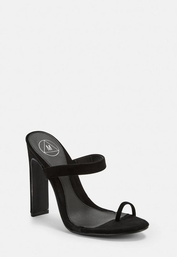 Black Toe Post Mules | Missguided (US & CA)