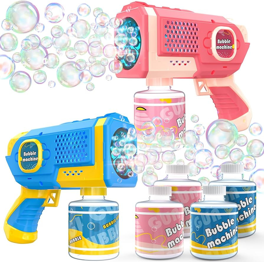 EagleStone 2 Pack Bubble Guns with 4 Bottles Solution, Automatic Bubble Machine Blaster for Kids ... | Amazon (US)