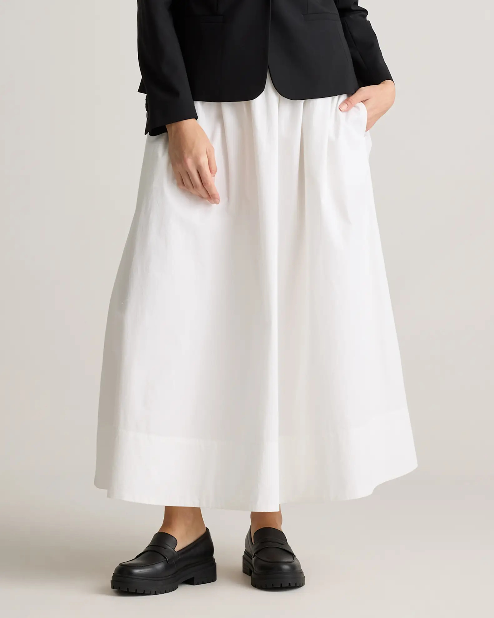 100% Organic Cotton Poplin A-line Maxi Skirt | Quince
