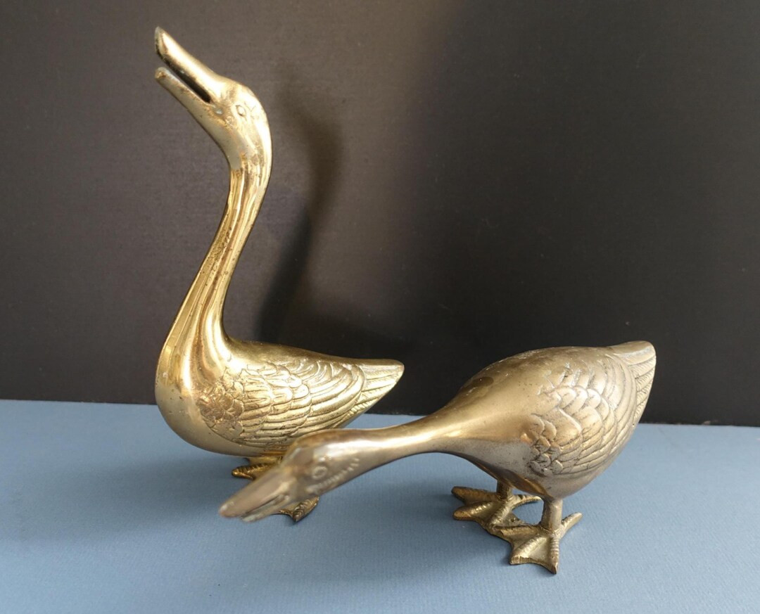 Vintage Brass Duck & Goose Set: MCM Nursery Decor - Etsy | Etsy (US)