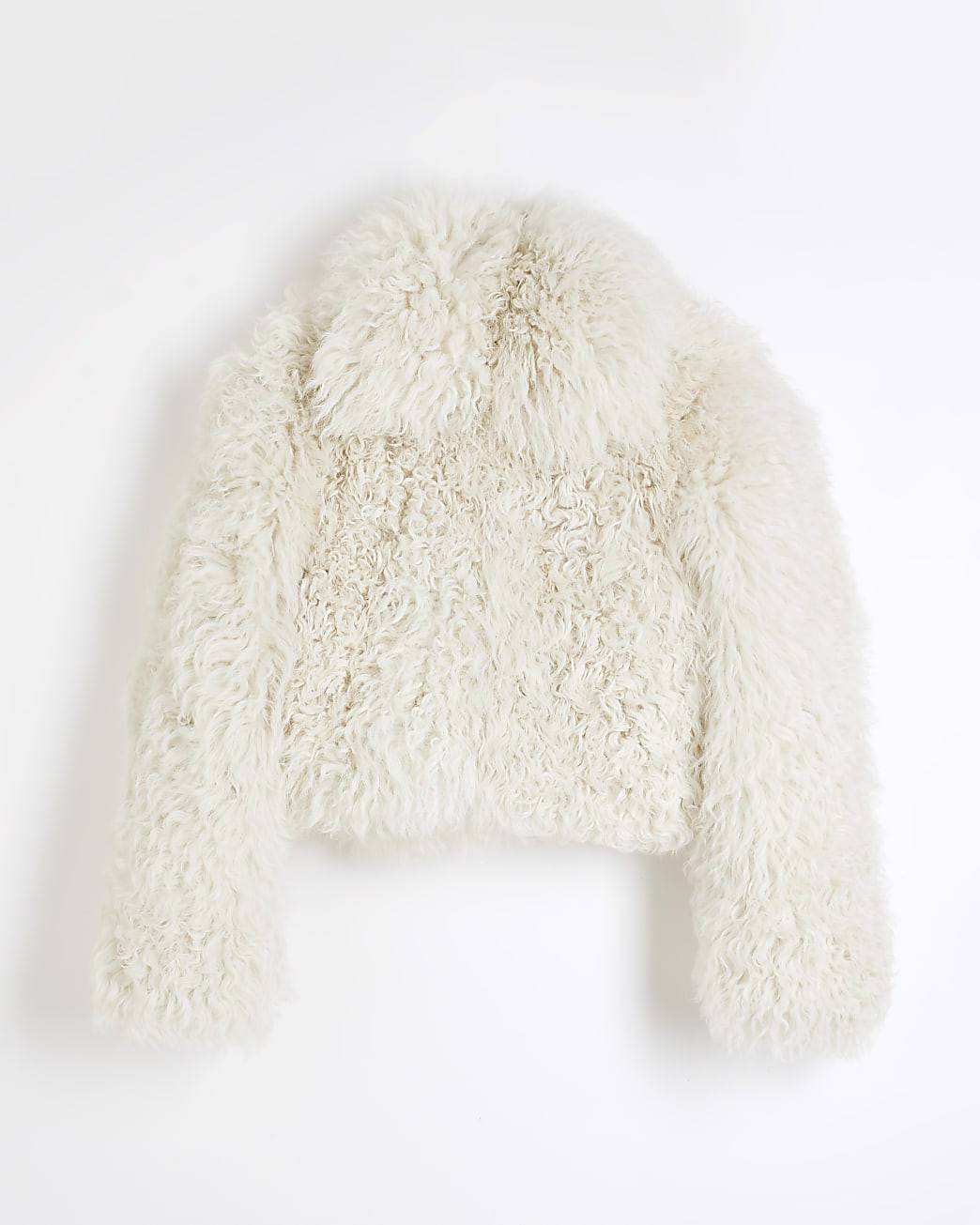 Cream Premium Real Shearling Coat | River Island UK & IE