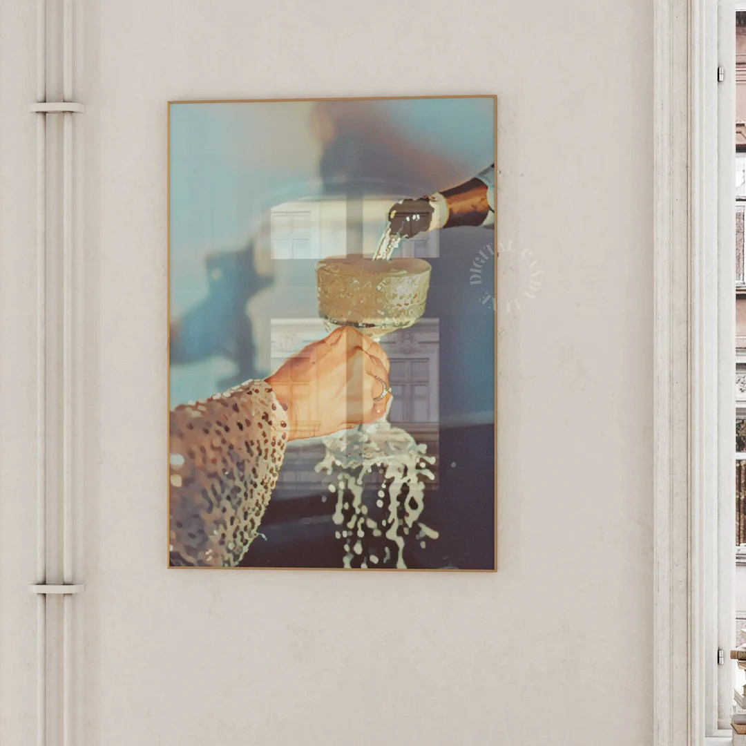 Champagne Print Trendy Wall Art Bar Cart Prints Funky Cocktail - Etsy | Etsy (US)