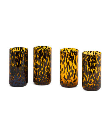 Set Of 4 Tortoise Highball Glasses | TJ Maxx