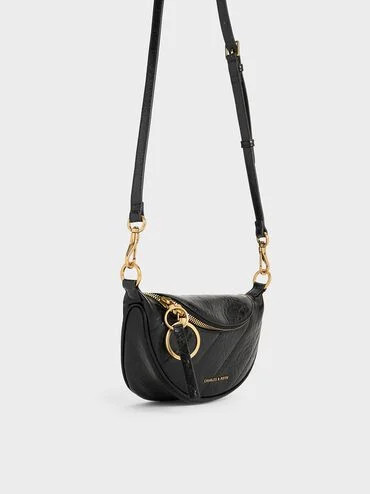 Philomena Half-Moon Crossbody Bag
    
         - Black | Charles & Keith US