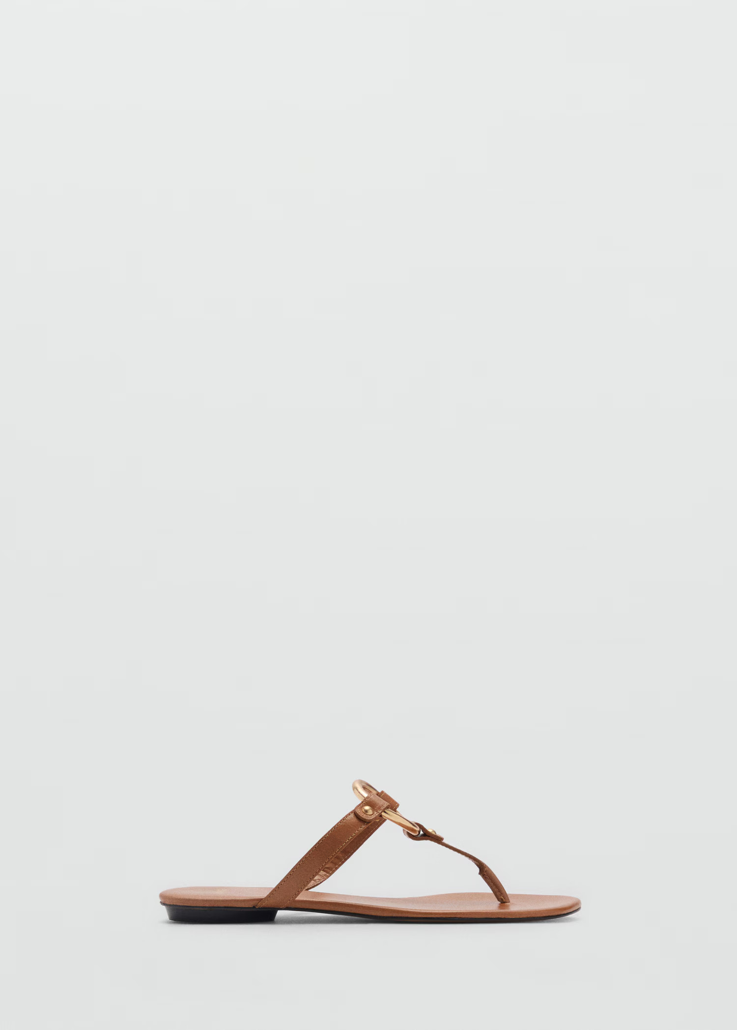 Leather sandals with metal-piece detail - Women | MANGO USA | Mango (US/MX/AU)