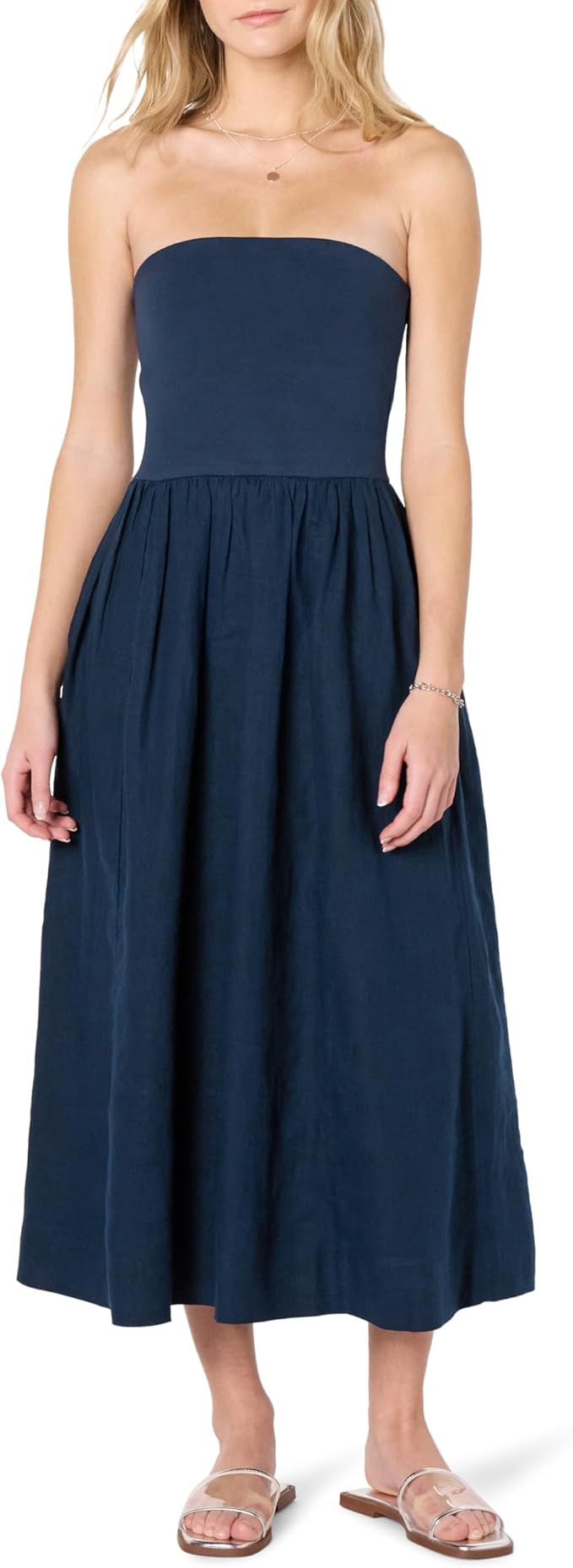 The Drop Women's Hellen Strapless Mixed Media Maxi Dress | Amazon (US)