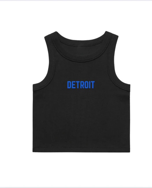 Detroit CROPPED Black & Blue Tank | Kiloh + Co.