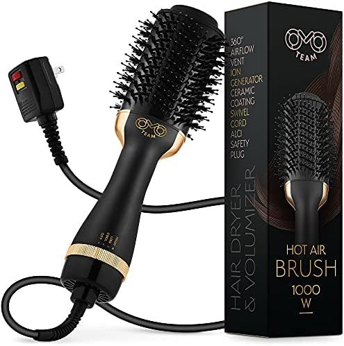 Professional Blowout Hair Dryer Brush, Black Gold Dryer and Volumizer, Hot Air Brush for Women, 7... | Amazon (US)