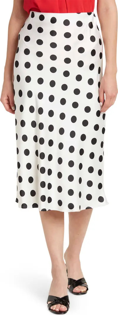 Renee C Polka Dot Satin Midi Skirt | Nordstromrack | Nordstrom Rack