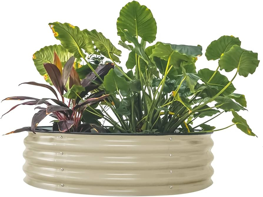 Vego garden 11" Tall 42" Round Raised Garden Bed Metal Raised Bed Planter Box for Vegetables Flow... | Amazon (US)