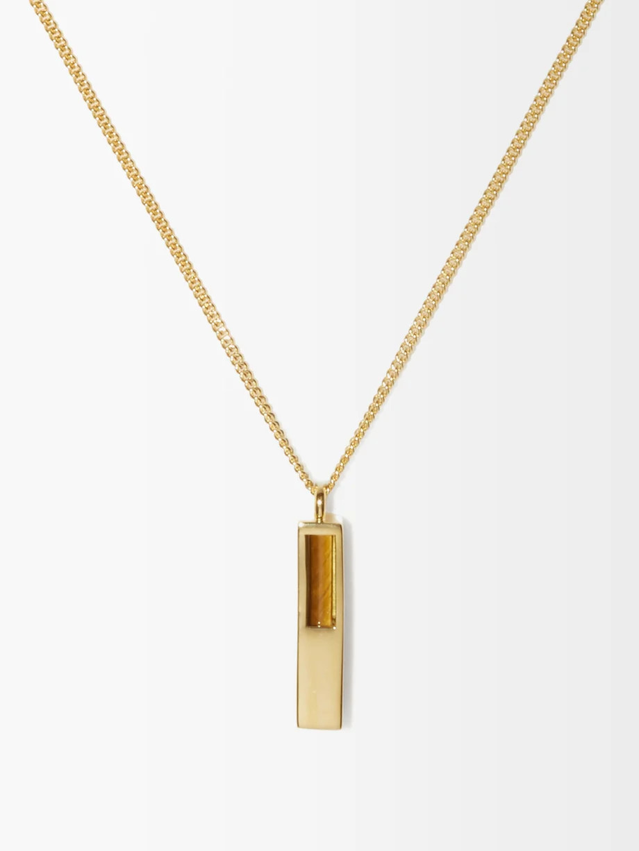 Tiger's Eye 9kt gold-plated pendant necklace | Matches (APAC)