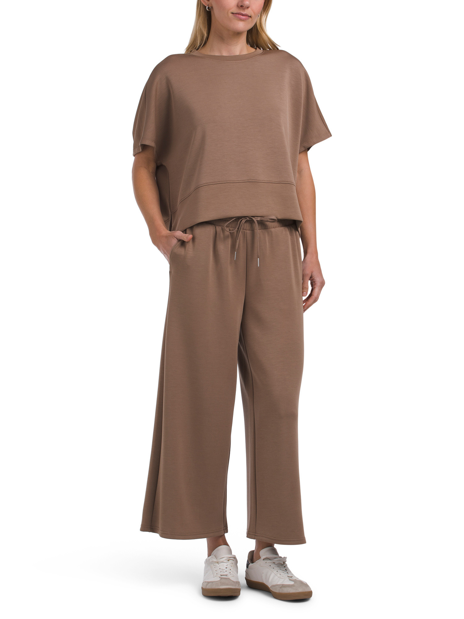 2pc Softlite Nicole Short Sleeve Top And Culotte Pants Set | TJ Maxx