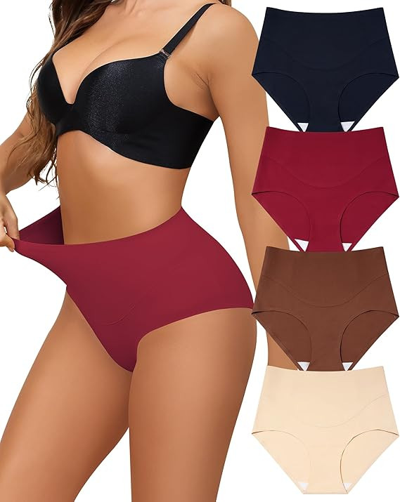 LEVAO Women Tummy Control Panties High Waist Seamless Underwear Full Coverage Brief No Show Postp... | Amazon (US)