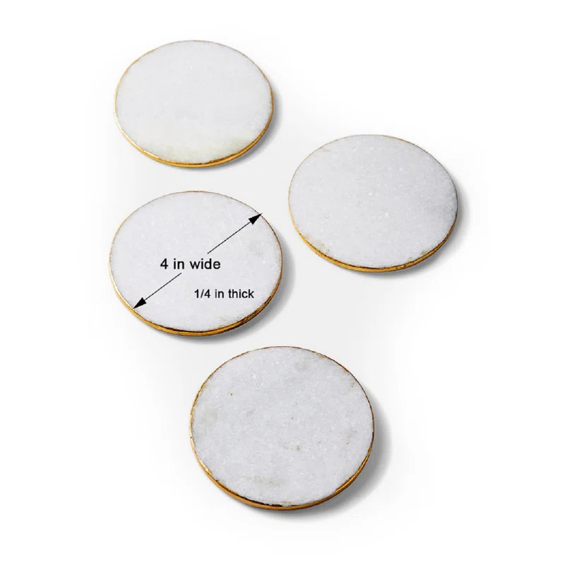 Marble Round 4 -Piece Coaster Set | Wayfair North America