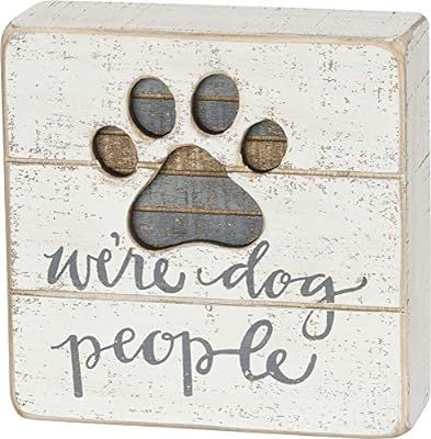 Primitives by Kathy Hand-Lettered Slat Box Sign, We're Dog People | Amazon (US)