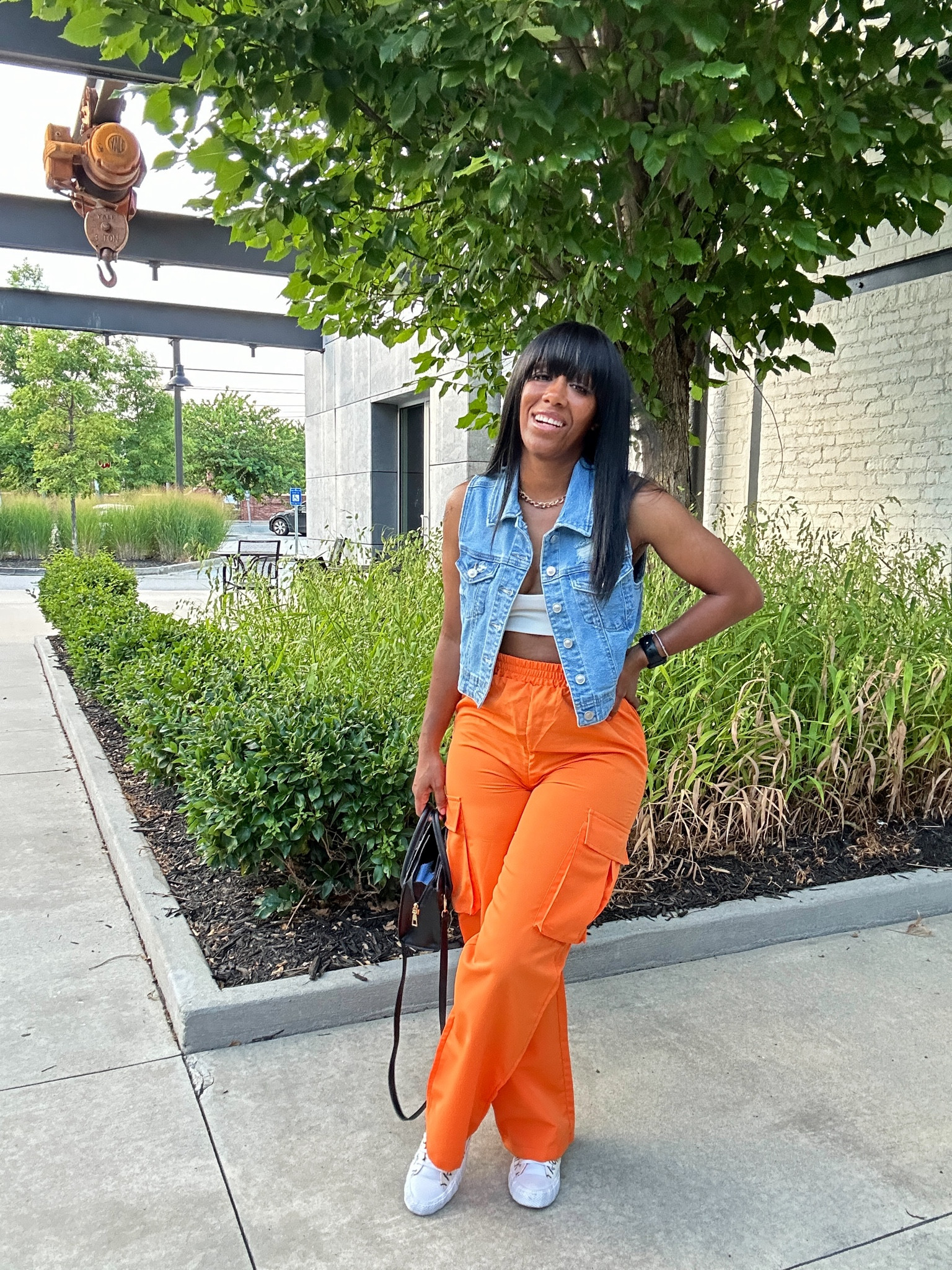 Back to school casual outfit idea!

I’m wearing a denim distressed vest with a white crop top and orange wide leg cargo pants.

I styled this outfit with a black mini crossbody bag and my converse sneakers.

#LTKShoeCrush #LTKFindsUnder50 #LTKStyleTip