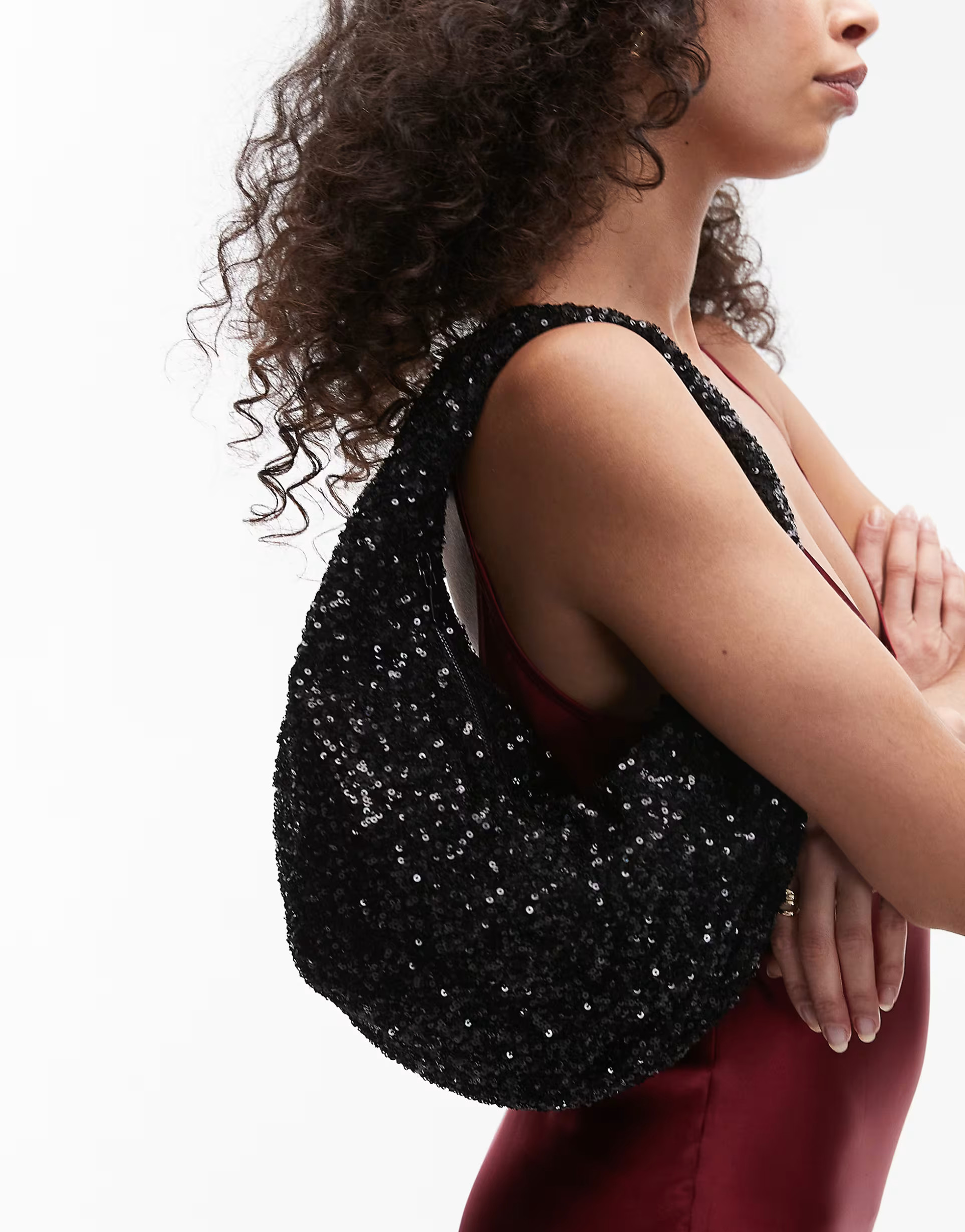 ARKET sequin grab bag in black | ASOS (Global)