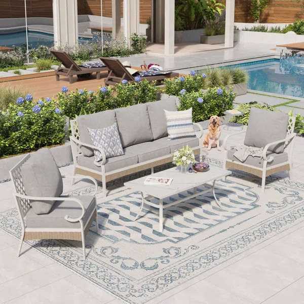 Tapasi 4 Piece Sofa Seating Group with Cushions | Wayfair North America