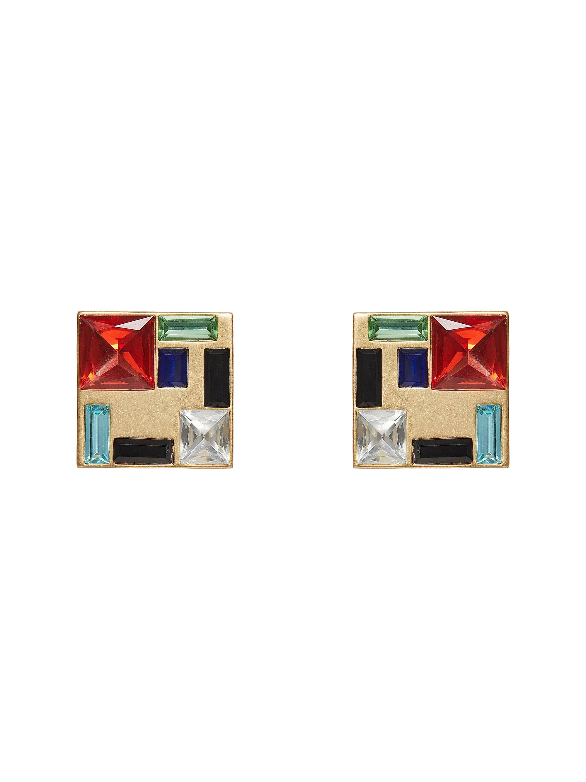 The Met x Lele Mondrian Composition 14K-Gold-Plated & Crystal Earrings | Saks Fifth Avenue
