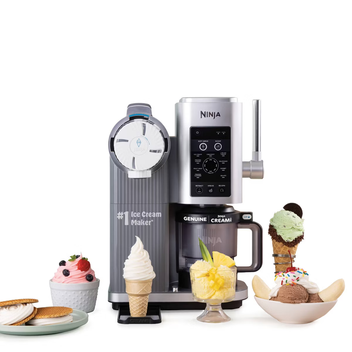 Ninja CREAMi Scoop & Swirl Ice Cream and Soft Serve Maker 13 One-Touch Programs NC701 | Target