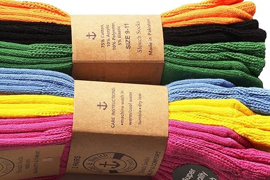 6 Pack Yacht & Smith Scrunch Socks for women Cotton Slouch Sock, Woman Knee High Boot Sock | Amazon (US)