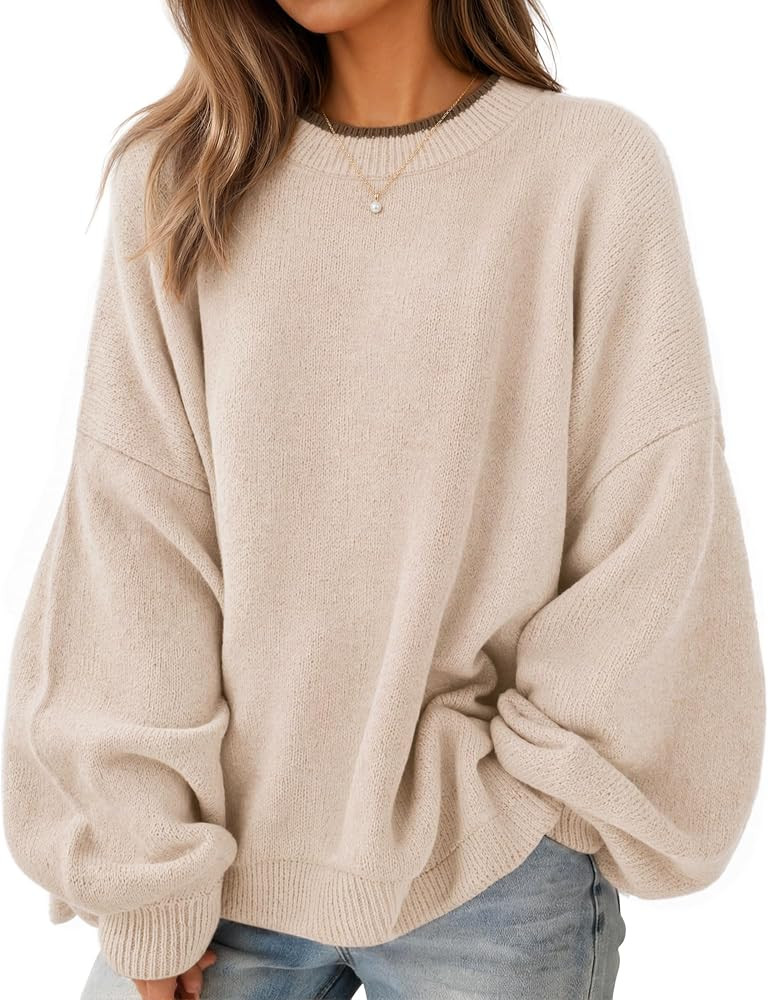 ZESICA Women's Fall Winter Sweaters Long Sleeve Oversized Pullover Tops | Amazon (US)