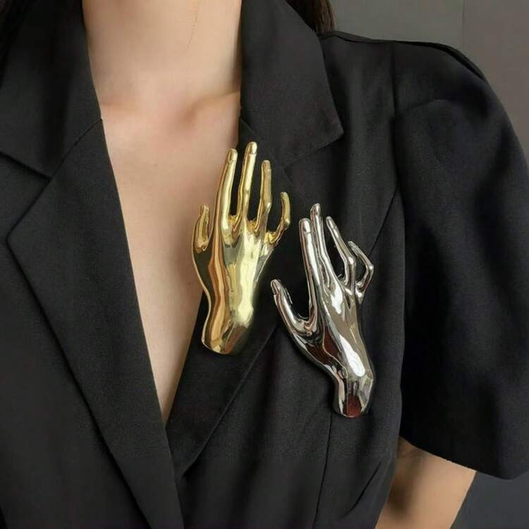 Exaggerated Design Niche High-End Luxury Elegant 3D Palm Brooch, Women's Lapel Pin For Suit, Coat, Daily Wear, Party, Gift | SHEIN