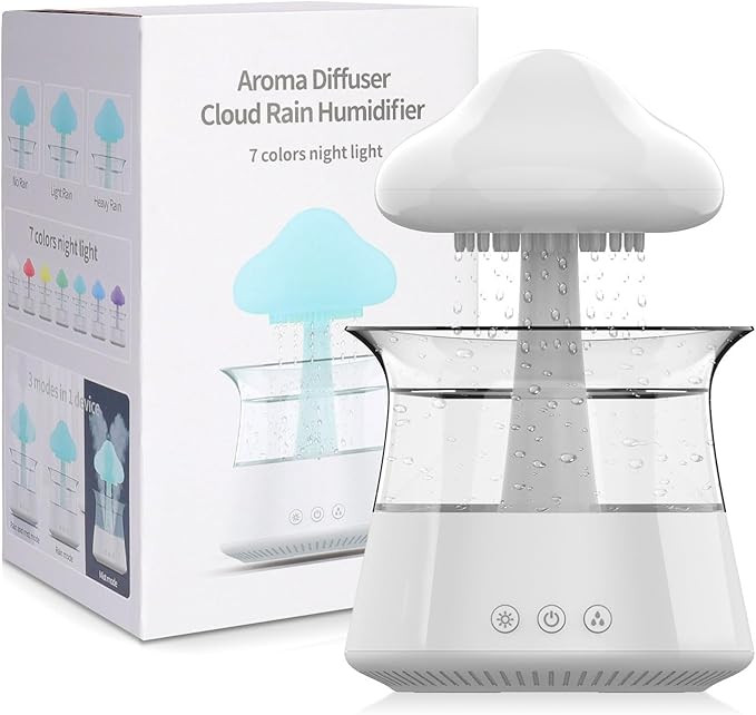 Cloud Rain Humidifier for Bedroom & Large Room Water Drip Humidifier with Remote Waterfall Lamp M... | Amazon (US)