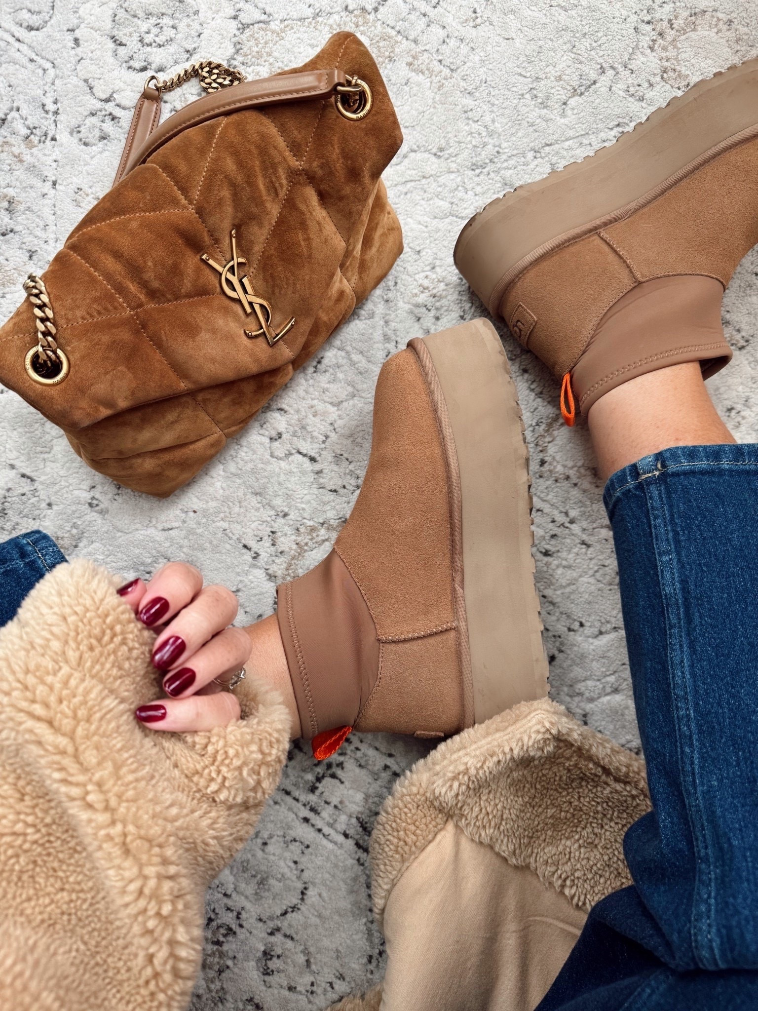 30% off my boots today! My winter ootd❄️🤎! 
💅🏻Nail color is new OPI: Berry & Bright✨

Uggs. Gifts for her. Cozy gifts for her. Nails  

#LTKHoliday #LTKSeasonal