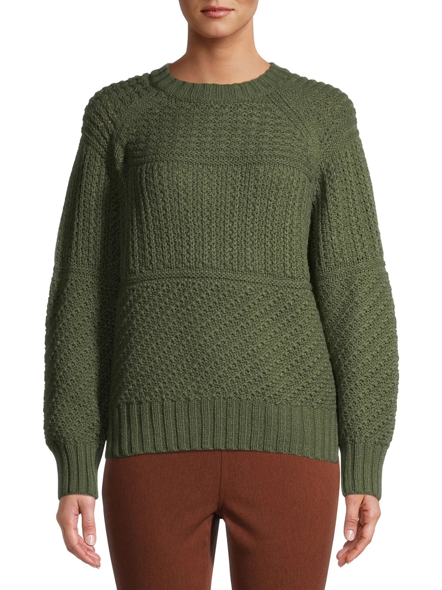 Time and Tru Women's Mixed Stitch Sweater | Walmart (US)