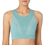 Amazon Brand - Core 10 Women's Studiotech High Neck Longline Yoga Bralette Sports Bra, Aquatic Green | Amazon (US)