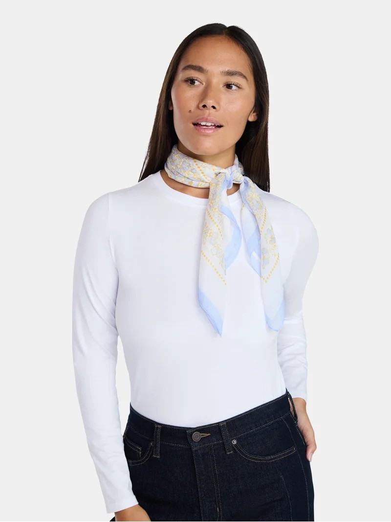 Time and Tru Women's Floral Print Square Scarf with Versatile Style | Walmart (US)